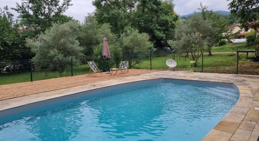 圣吉龙 Hotel La Cachette de Nina- Madame reve - Saint-Girons 酒店 泳池