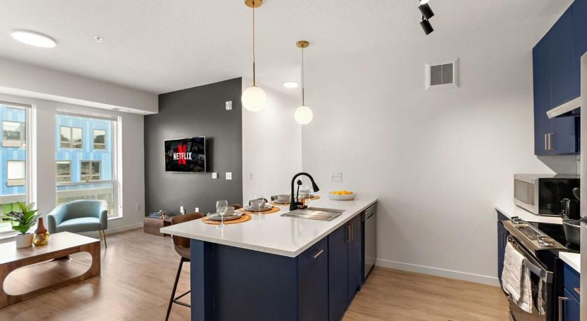 미니애폴리스 (MN) W208 Luxury Spacious 2Bd Condo In DT Minneapolis, Minutes From Minneapolis Convention Center & US Ba 3성급 숙소 레스토랑