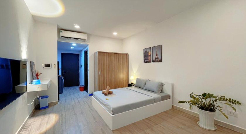 호치민 Studio The Tresor near D1 with Netflix, City View 1성급 싱글룸 레스토랑