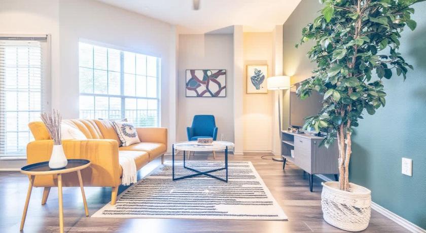 オースティン Boulevard Stays Tranquil 1BR King Suite Pool Parking & Gym 01 4つ星 宿泊施設 ロビー