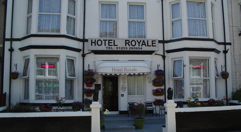 a building with a sign on the front of it, Hotel Royale in Blackpool
