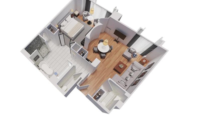 Image of Apartment with One King Bed 4