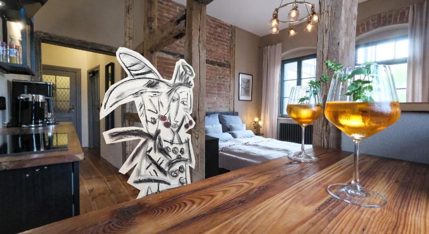 Altstadt Apartment in Torgau mit Balkon und Kunstgarten