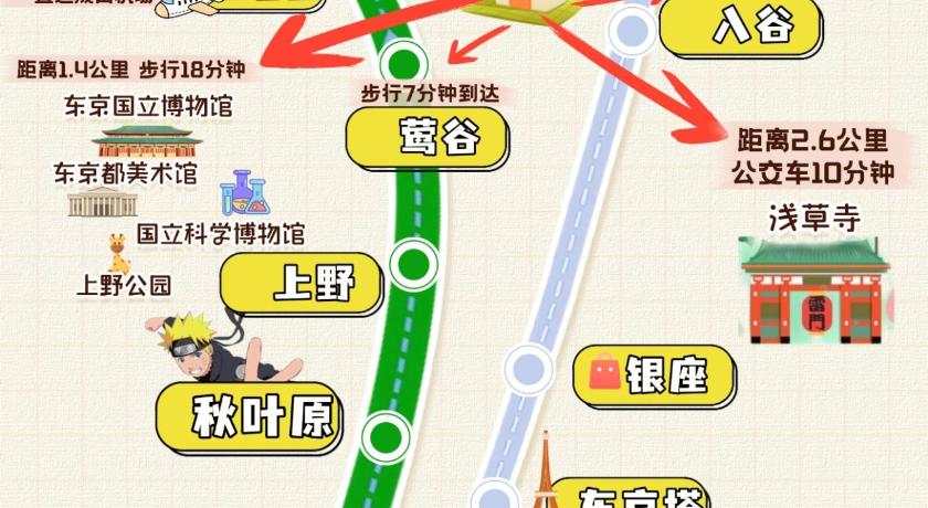 東京 202Room,7-minute walk from Uguisudani Station located on the 2nd floor of an apartment-style buildin 3つ星 宿泊施設 ロビー