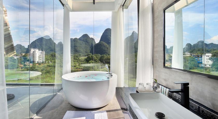 阳朔 Yangshuo Mosu Hotel,Near the Yulong River 酒店 大堂