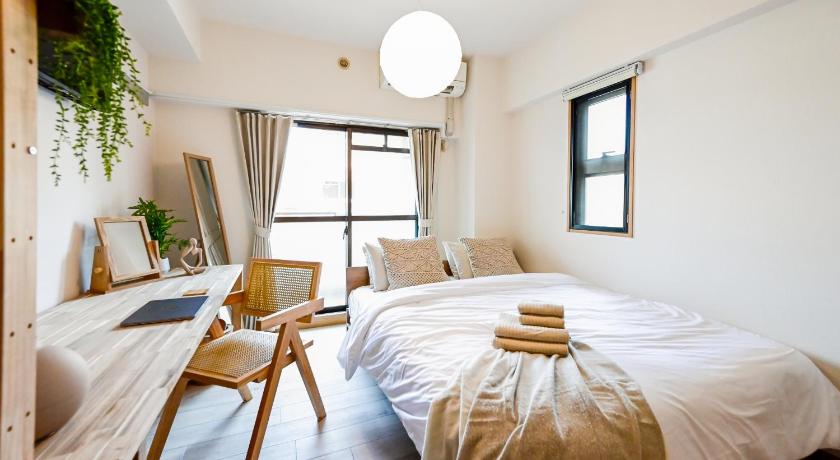 후쿠오카 Japandi 6 Inspired 1BR in Prime City Spot and Near Station 3성급 숙소 스위트룸