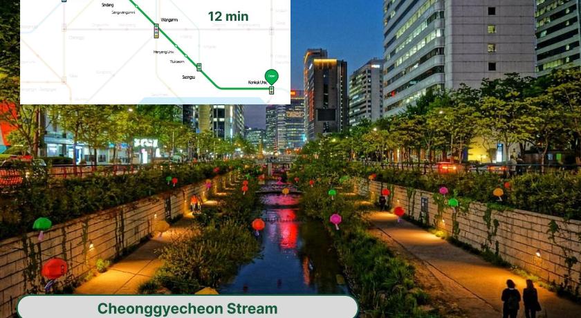 서울 Open Deal! Line 2 and 7 Station Area, Seongsu, Seoul Forest, Han River, Airport Bus 2min 3성급 숙소 로비