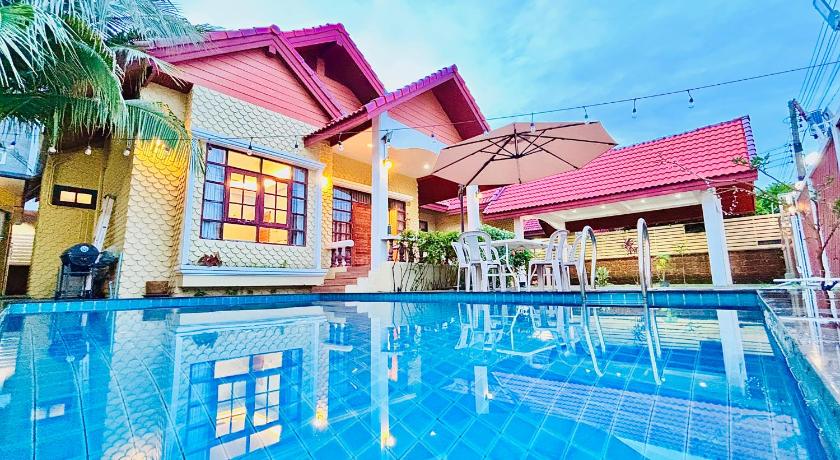 파타야 海边独栋五卧花园泳池别墅 4성급 싱글룸 전망