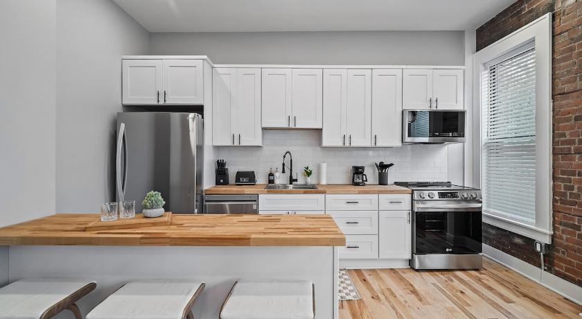 克利夫兰 (OH) The Modern Boho Brick Loft 4星级 住宿 设施