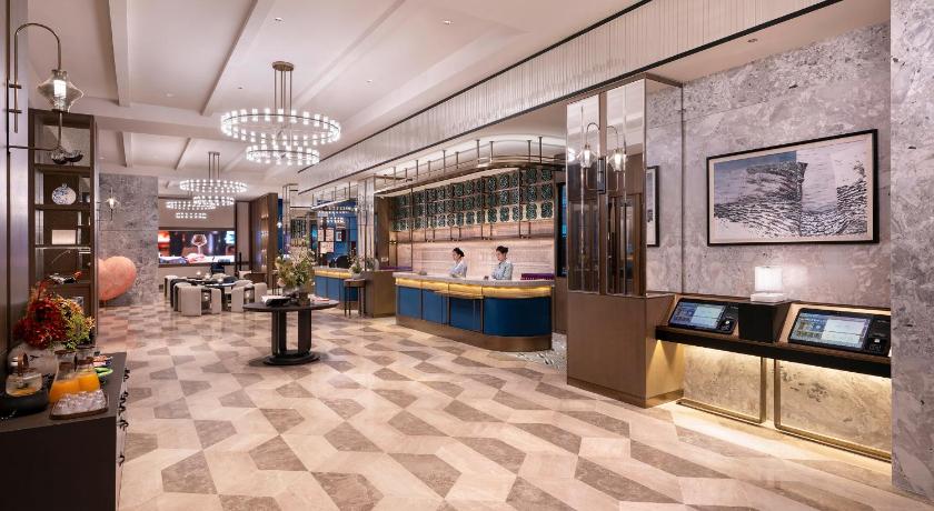 옌타이 / 연대 Manxin Hotel Wuyue Plaza Yantai Railway Station 호텔 로비