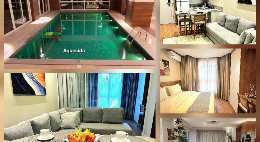 Flat Premium com Lareira e Piscina aquecida