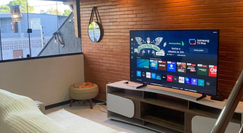 50 metros da praia,Ar condicionado na sala de estar e suite, Area Gourmet