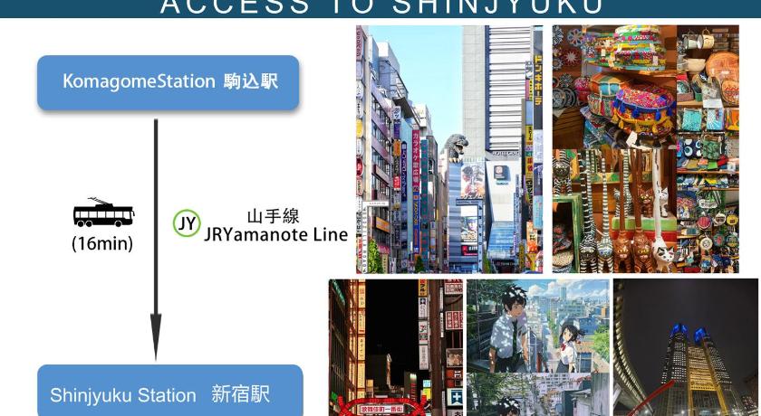 도쿄 / 동경 9th floor Elevator Yamanote Line Komagome Station 3 mins walk 3 rooms 1 room 1 room Direct access to 3성급 싱글룸 로비