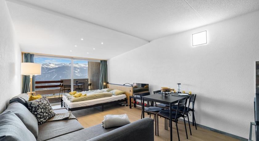 Studio avec balcon & vue degagee, Anzere centre