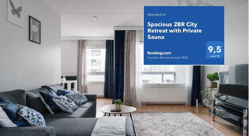 Spacious 2BR City Retreat with Private Sauna
