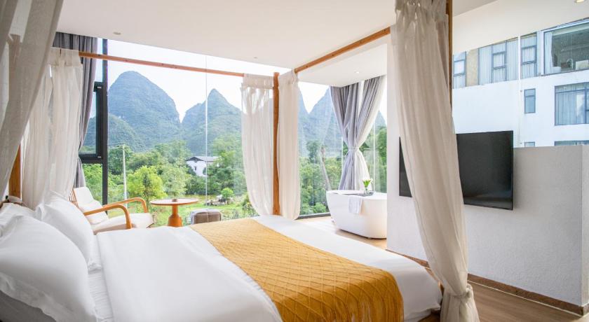 阳朔 Yangshuo Mosu Hotel,Near the Yulong River 酒店 大堂
