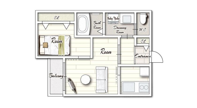 후쿠오카 レイナス博多 3성급 숙소 로비