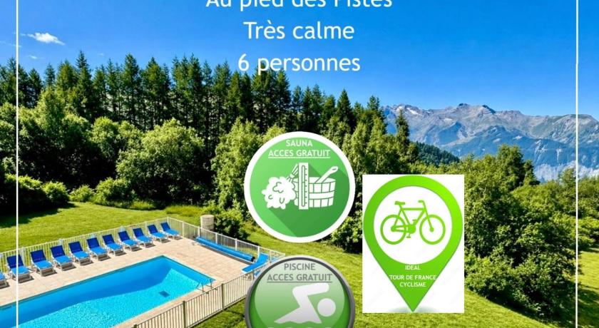 Douillet 33 m² piscine et sauna - 6 pers