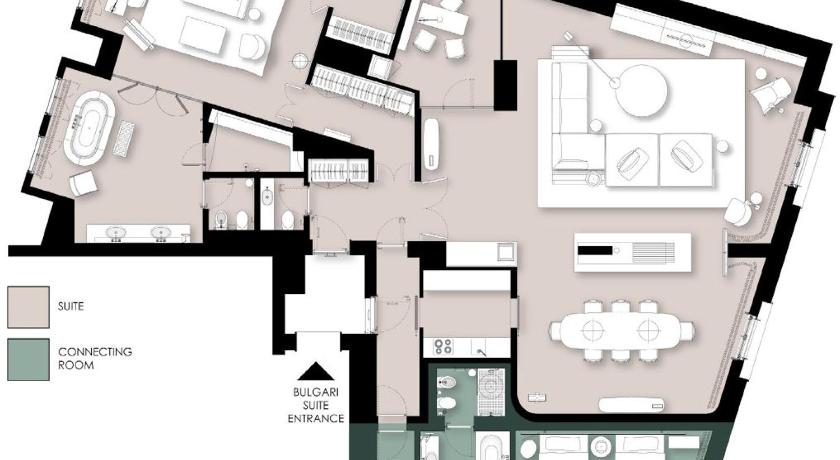 Image of Bulgari I Presidential, 2 Bedroom Presidential Suite, 1 King, Fireplace 7