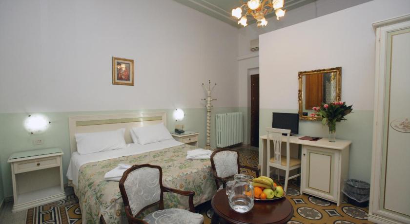 a hotel room with a bed, table and chairs, Hotel Desiree in Florence