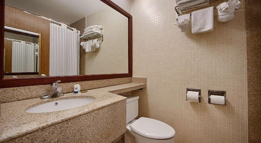 a bathroom with a toilet, sink and mirror, Best Western Orlando West in Orlando (FL)