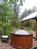 Forest house with outdoor hot tub