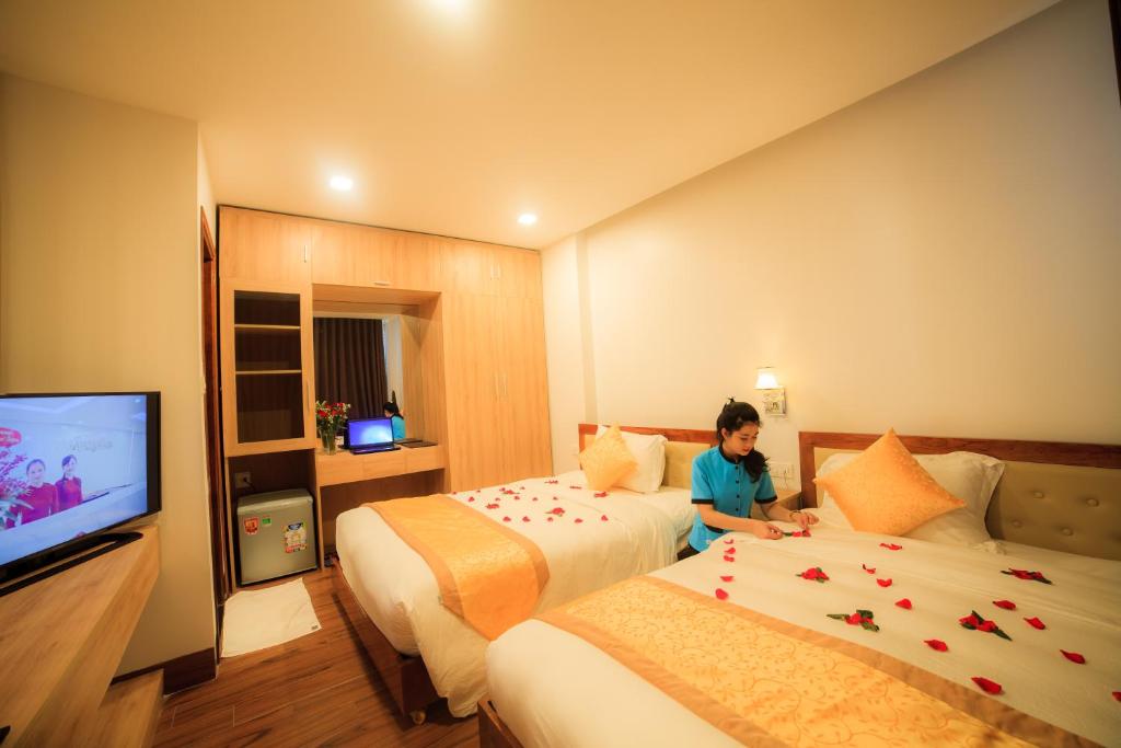 Двухместный (Двухместный номер Делюкс с 2 отдельными кроватями), Cherry Hotel Hue