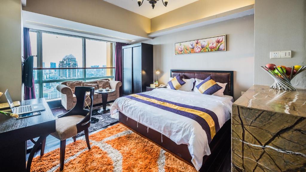 Двухместный (Номер Делюкс с кроватью размера «king-size» и видом на реку), Nomo Grand Continental Service Apartments-Jinyuan
