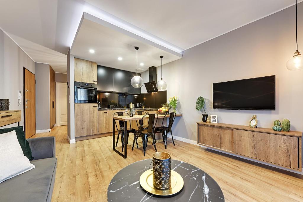 Апартаменты (Апартаменты Делюкс с балконом (парковка)), Angielska Grobla Apartinfo Apartments