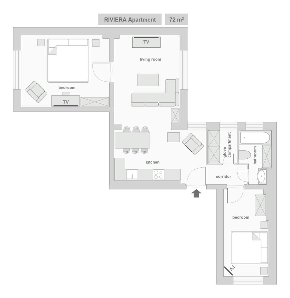 Сьюит (Люкс с 2 спальнями и диваном-кроватью — 6/1 Fiszera Street), Sanhaus Apartments