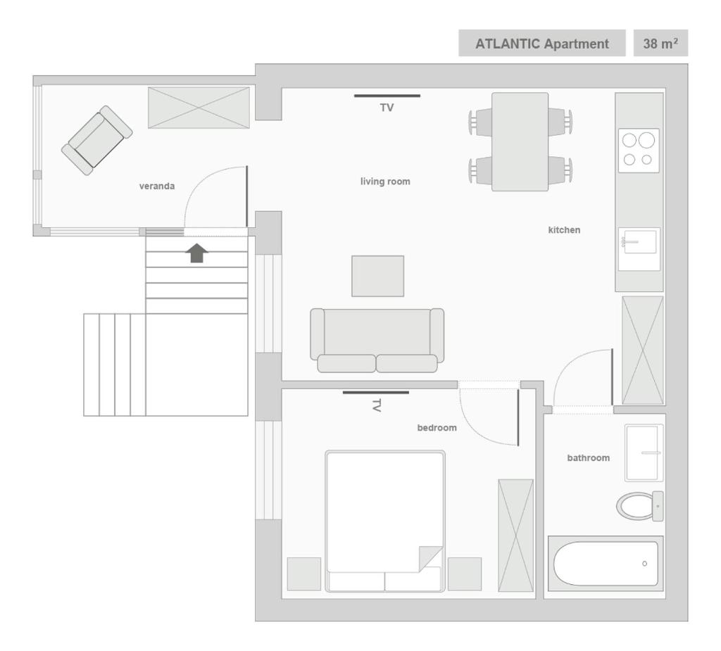 Апартаменты (Апартаменты с 1 спальней - Haffnera Street, 51/1d), Sanhaus Apartments