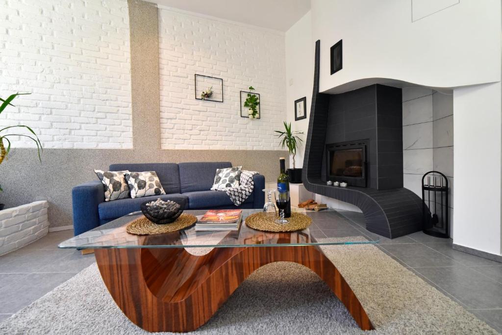 Apartment with fireplace and terrace