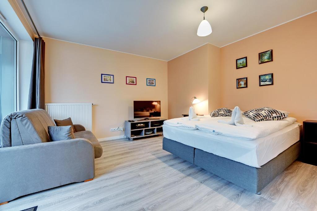 Апартаменты (Апартаменты-студио с балконом и парковкой), Apartamenty Apartinfo Chmielna Park