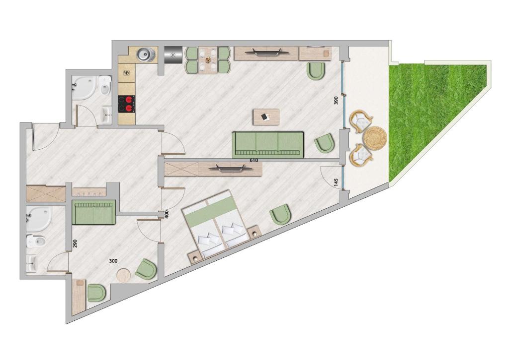 Апартаменты (Улучшенные апартаменты с террасой и видом на море), ApartHotel Belvedere Residence