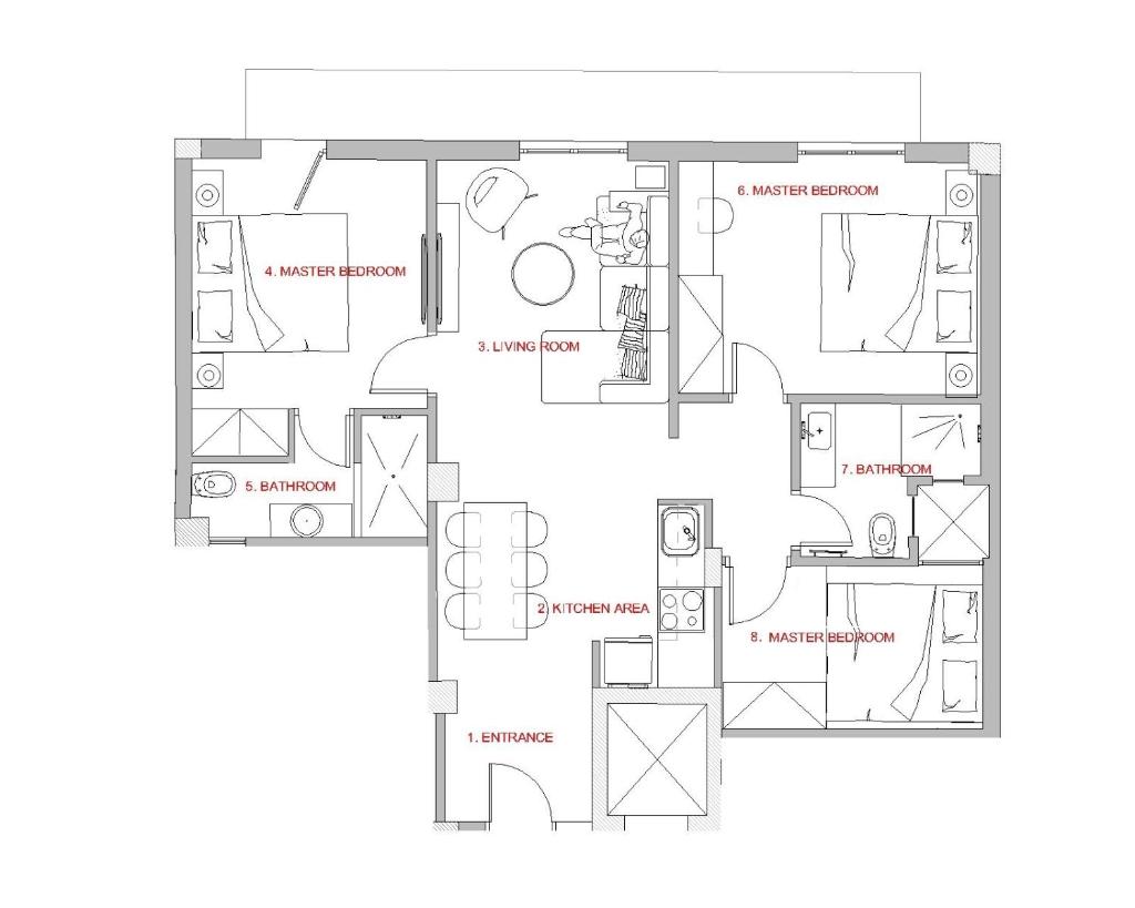 Апартаменты (Апартаменты с 3 спальнями), Olympus Residence
