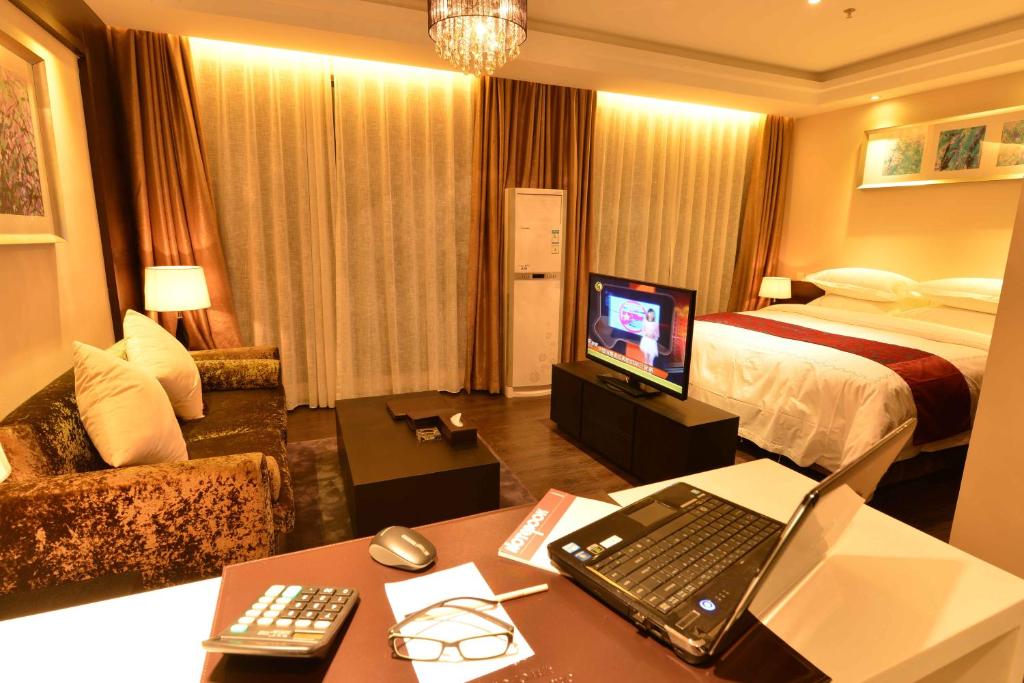 Двухместный (Двухместный номер Делюкс с 1 кроватью), Chengdu Jianian CEO Apartment Funian