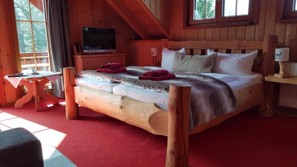 Двухместный (Double Room with Balcony Log House), Pension Forsthaus Georgshöhe