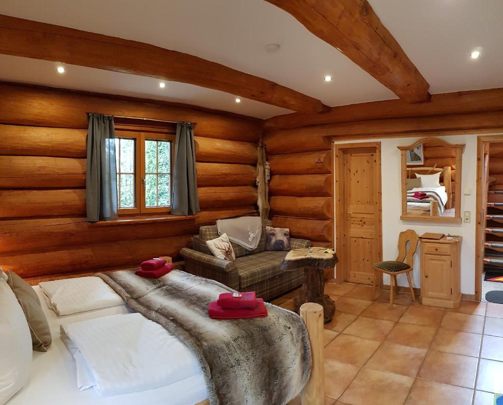 Двухместный (Double Room with Terrace Log House), Pension Forsthaus Georgshöhe