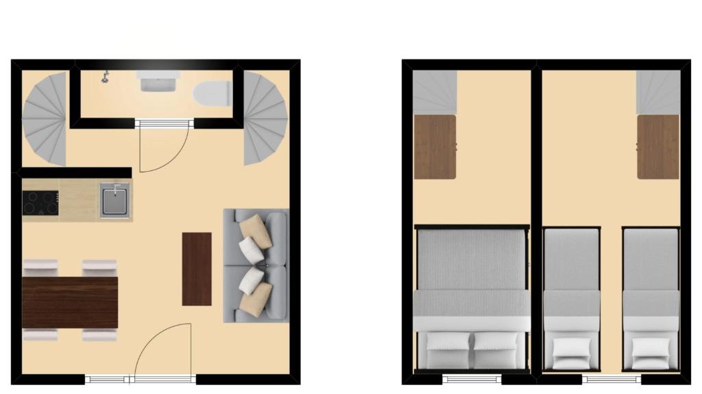 Апартаменты (Двухуровневые апартаменты с 2 спальнями), Plantage Garden Apartments