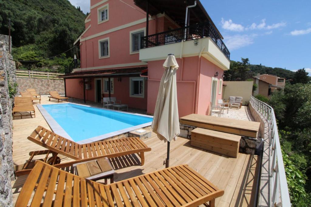 Belvedere ,Pyrgi,Corfu ,stunning Ipsos bay view photo 2