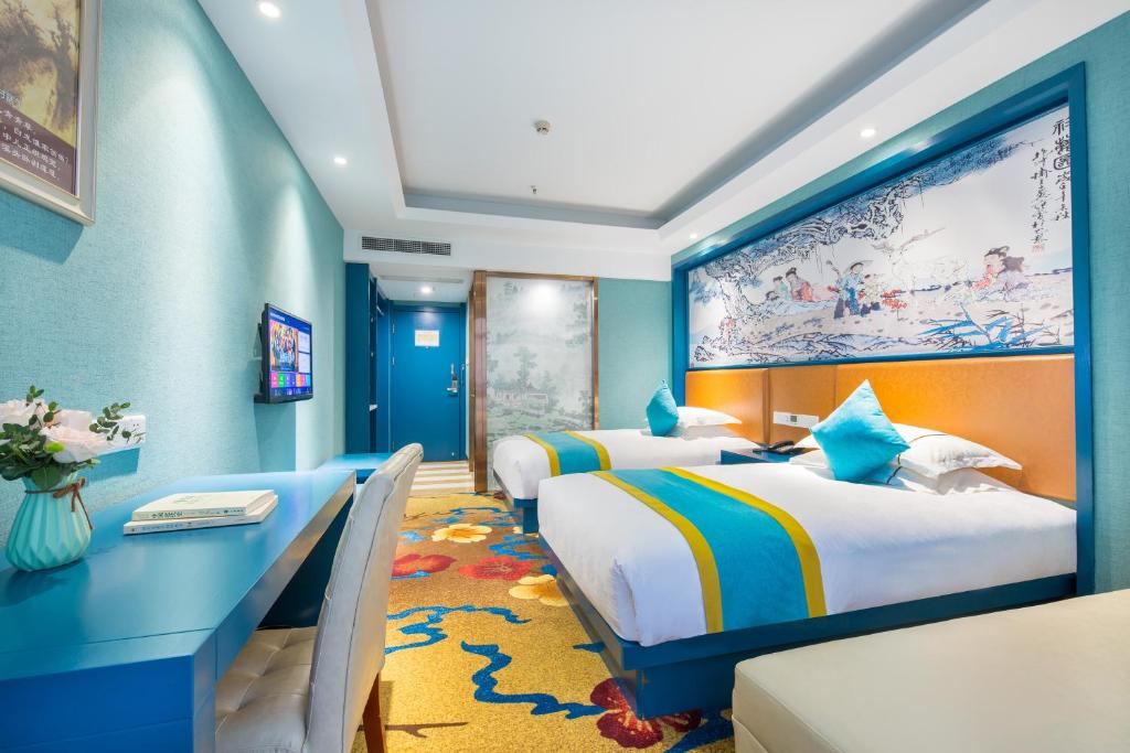 Двухместный (Двухместный номер Делюкс с 2 отдельными кроватями), Yiwu Justin Hotel