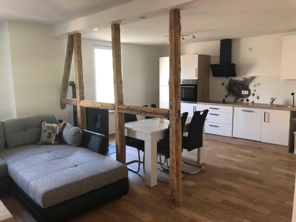 Ferienwohnung Alpakas im Nebel