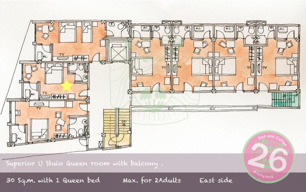 Двухместный (Номер с кроватью размера «queen-size» и балконом), Апарт-отель 26 bed and coffee