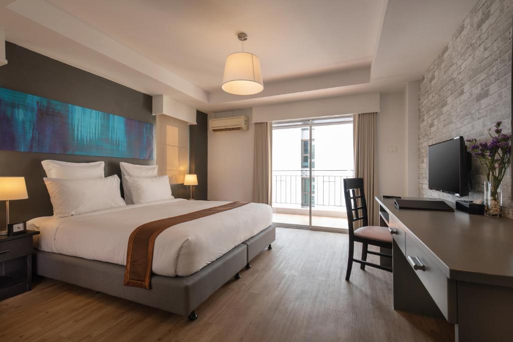 Двухместный (Номер Делюкс с кроватью размера «king-size»), Oakwood Journeyhub Pattaya