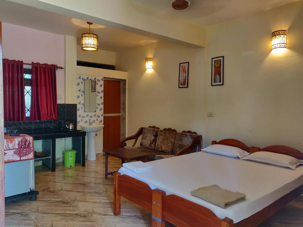 Двухместный (Двухместный номер с 1 кроватью, вид на сад), Morjim Sunset Guesthouse