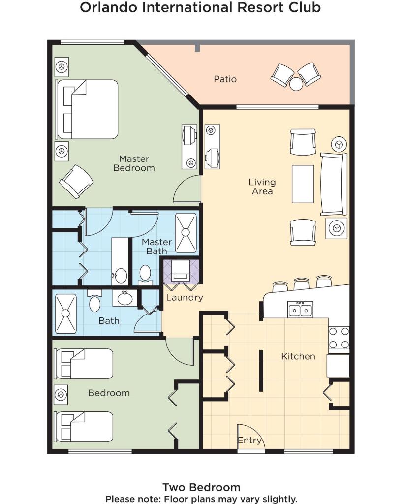 Вилла (Вилла с 2 спальнями), Club Wyndham Orlando International