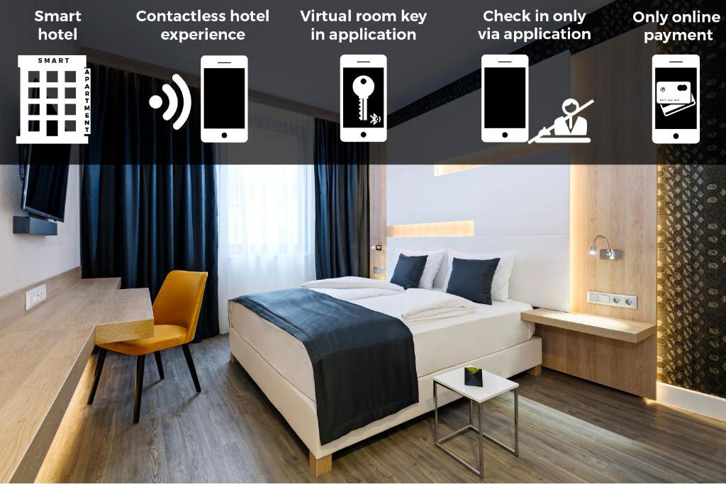 Двухместный (Улучшенный двухместный номер с 1 кроватью), KViHotel Budapest - the smart hotel