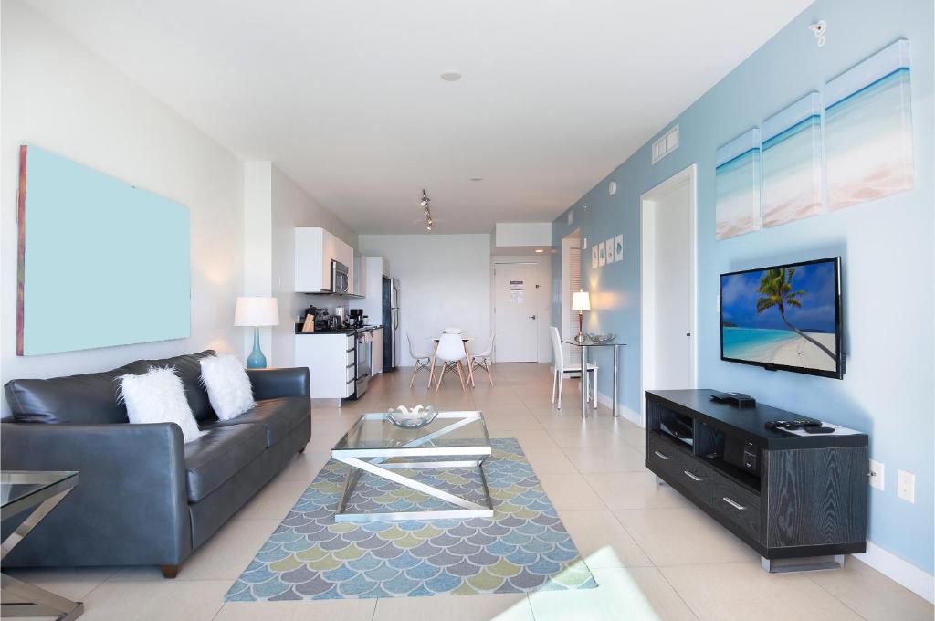 Апартаменты (Апартаменты с 1 спальней — Вид на океан), Bluebird Suites Monte Carlo Miami Beach