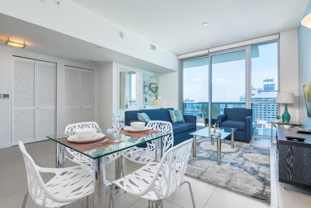 Апартаменты (Апартаменты с 1 спальней — Верхний этаж, вид на океан), Bluebird Suites Monte Carlo Miami Beach