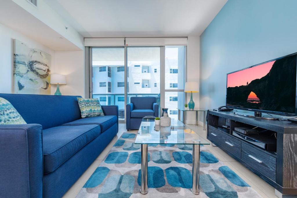 Апартаменты (Апартаменты с 1 спальней и видом на океан), Bluebird Suites Monte Carlo Miami Beach